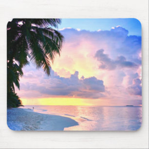 Strand Sunset Meer Sandpalme Maldives Miami Mousepad