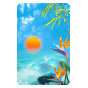 STRAND SUNSET PARADISE Vögel des Paradieses Magnet