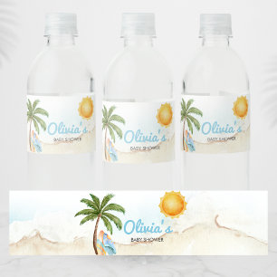 Strand-Surf-Baby an Bord Baby-Party Wasserflaschenetikett