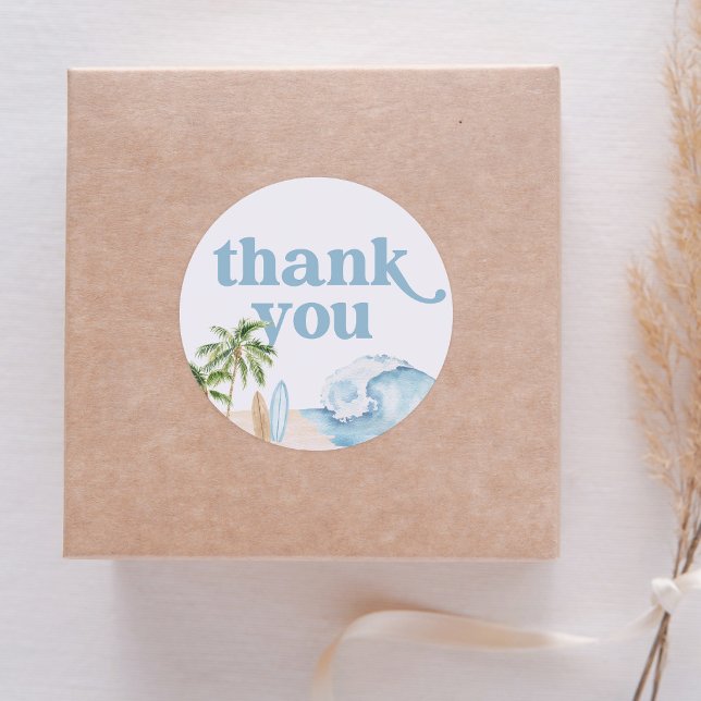 Strand Surf Geburtstag Runder Aufkleber (Von Creator hochgeladen)