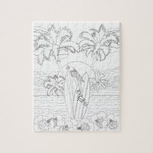 Strand-Surfbrett-erwachsenes Farbton-Puzzlespiel Puzzle