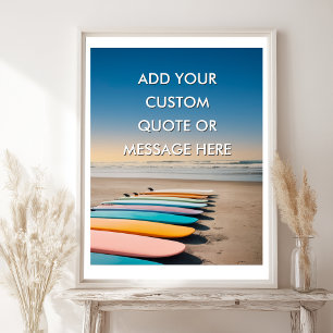Strand-Surfen - Erstelle deine eigene Motivations- Poster