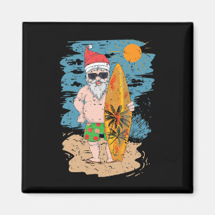 Strand Surfen Santa Lustiger Sommer Hawaii Weihnac Magnet