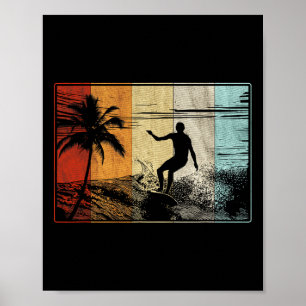 Strand Surfen Surfbrett Vintage Retro Surfer Poster