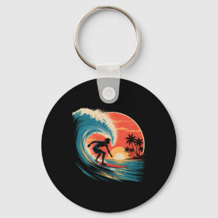 Strand Surfen Surfbrett Vintage Retro Surfer Schlüsselanhänger