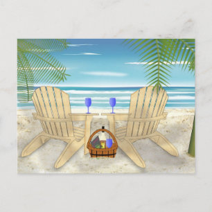 Strand Szene Postkarte