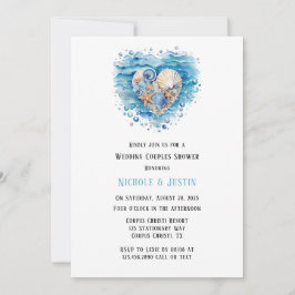 Strand Szene Starfish Wedding Couples Dusche Einladung