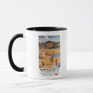 Strand-Szenen-Mutter und Kinder British Rail Tasse