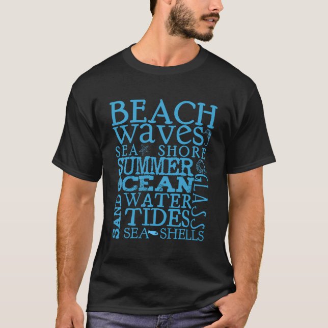 Strand T Shirts für Männer Frauen Meer Thema (Vorderseite)
