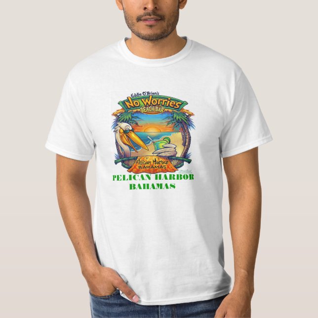STRAND-T - SHIRTS - PELIKAN-HAFEN BAHAMAS (Vorderseite)