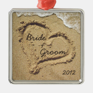 Strand-Thema-erste Weihnachtsverzierung Silbernes Ornament