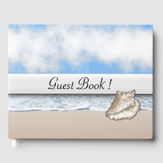 Strand Thema Personalisiertes Gästebuch (Vorderseite)