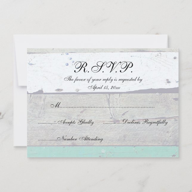 Strand-Thema Seestern-Hochzeit Rustikal Einladung (Rückseite)