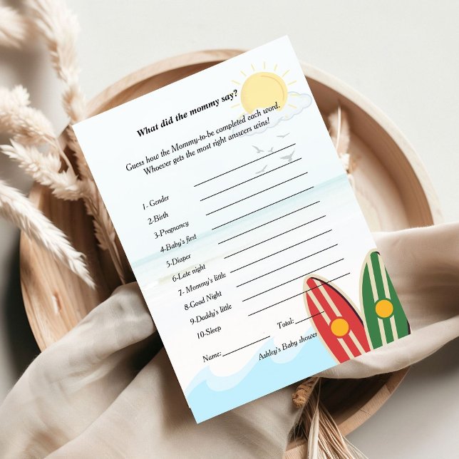 Strand Thema Was hat die Mutter gesagt Baby Dusche (Von Creator hochgeladen)