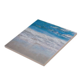Strand Themed Blue White Ocean Waves Nautic Fliese