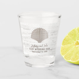 Strand Themed Wedding Wood Grain Schnapsglas
