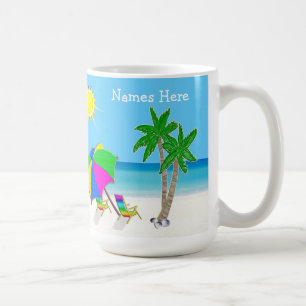 Strand-themenorientierte Hochzeits-Geschenke 2 Tasse