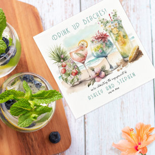 Strand-Tropen-Themen-Cocktails Verlobungsfeier Serviette
