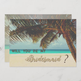 Strand Tropical, Palm Bridesmaid Card Einladung