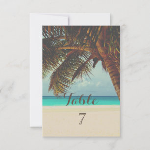 Strand Tropical, Palm Table Card Einladung
