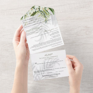 Strand Tropische Palmen & Orchideen mit Schatten H All In One Einladung