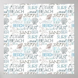 Strand-Typografie Poster