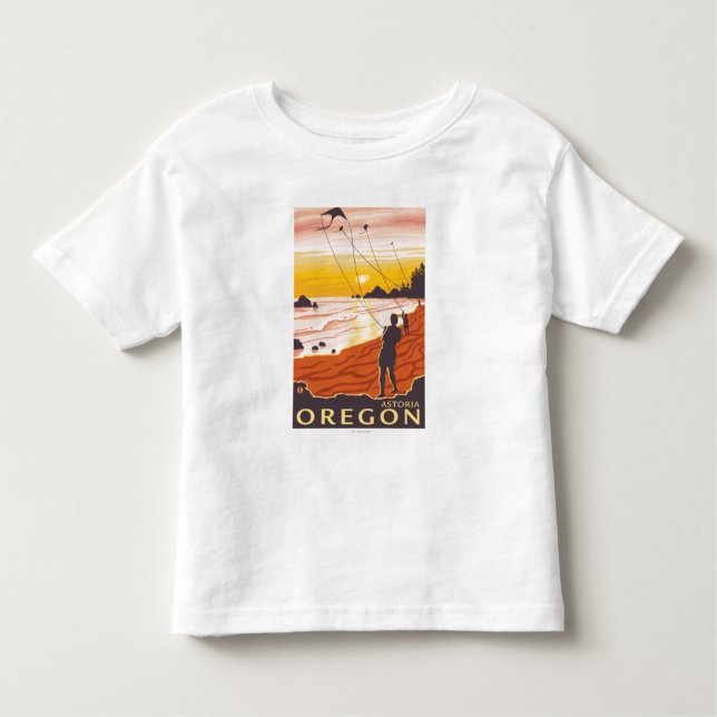 Strand u. Drachen - Astoria, Oregon Kleinkind T-shirt (Vorderseite)