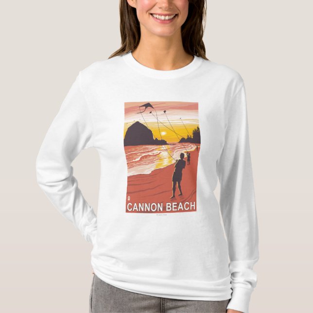 Strand u. Drachen - Kanonen-Strand, Oregon T-Shirt (Vorderseite)