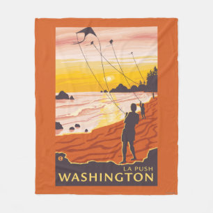 Strand u. Drachen - La-Stoß, Washington Fleecedecke
