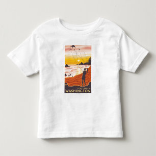 Strand u. Drachen - Long Beach, Washington Kleinkind T-shirt