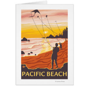Strand u. Drachen - pazifischer Strand, Washington