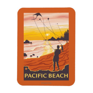 Strand u. Drachen - pazifischer Strand, Washington Magnet