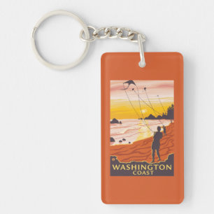 Strand u. Drachen - Washington-Küste Schlüsselanhänger