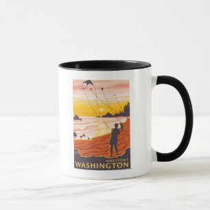 Strand u. Drachen - Westport, Washington Tasse