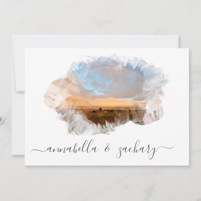 *~* STRAND UAWG - QR RAINBOW AR11 BEACH WEDDING EINLADUNG (Vorderseite)