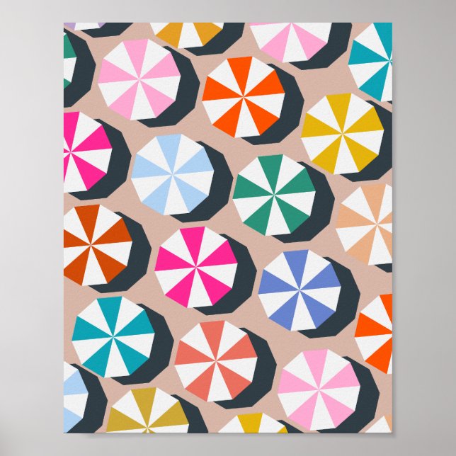 Strand Umbrellas Sommerküste Poster (Vorne)