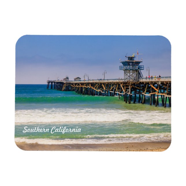 Strand und Anlegestelle im Süden Kaliforniens in S Magnet (Horizontal)