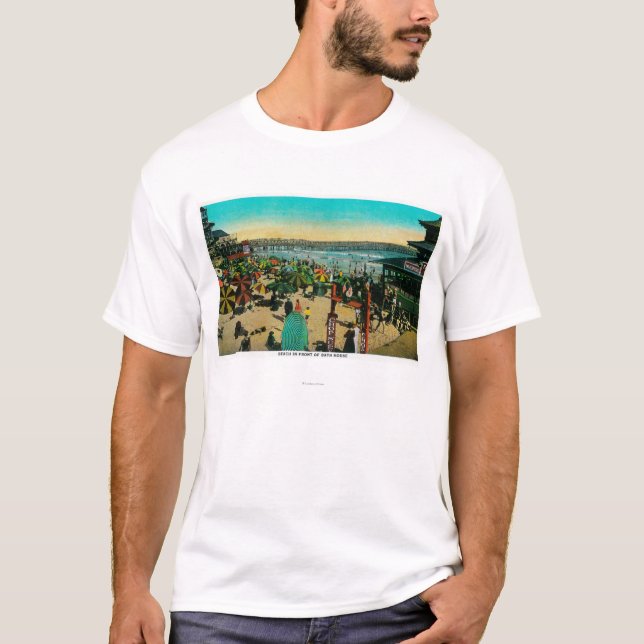 Strand-und Bad-Haus, langer BeachLong Strand, CA T-Shirt (Vorderseite)