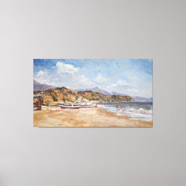 Strand und Berge Nerja 2001 Leinwanddruck (Vorderseite)