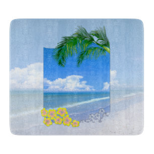 Strand und blaue Himmel Schneidebrett
