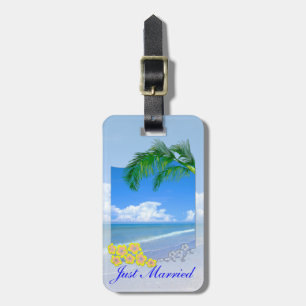 Strand und Blauer Himmel Hochzeit nur verheiratet Gepäckanhänger