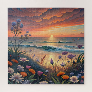 Strand und Blumenpuzzle Puzzle