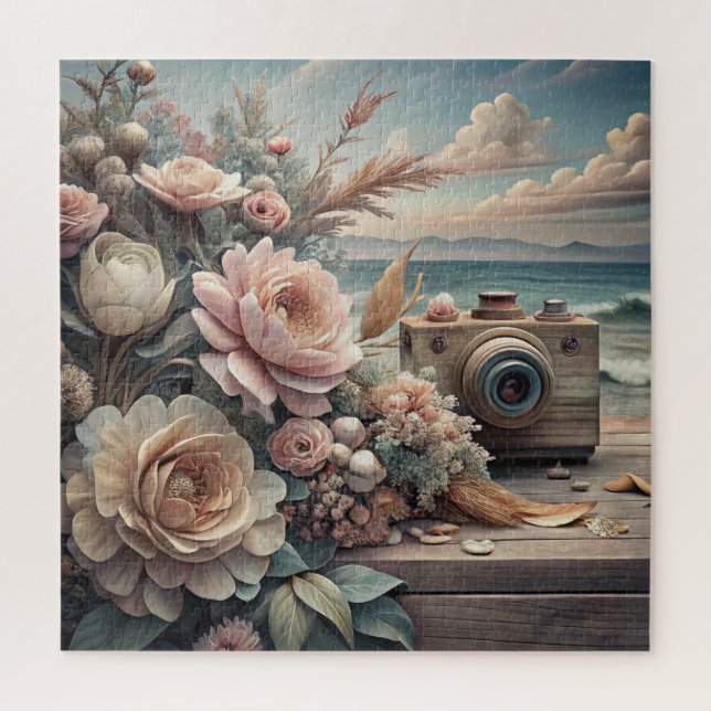 Strand und Blumenpuzzle Puzzle (Vertikal)