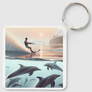 Strand und Delfine Schlüsselanhänger