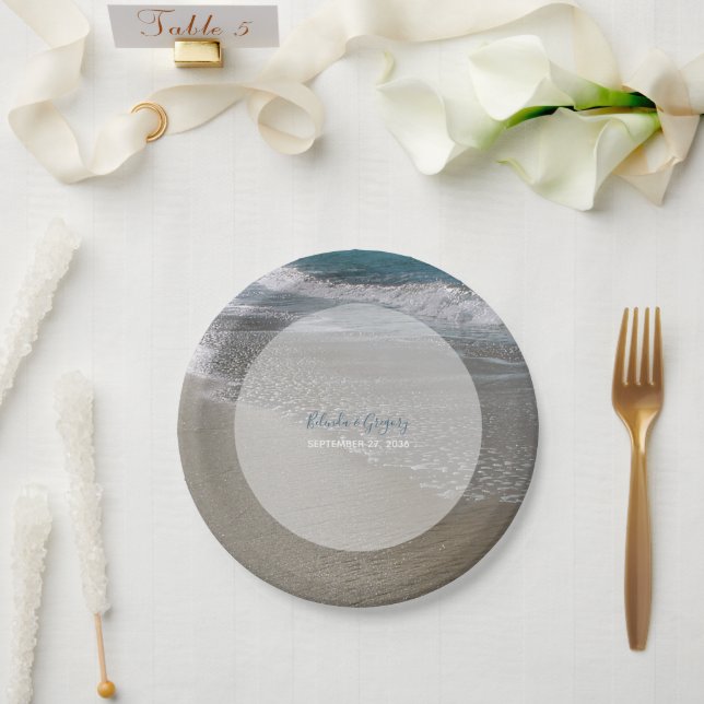 Strand und Hochzeit am Meer Pappteller (Hochzeit)
