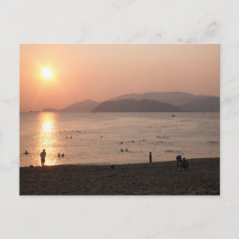 Strand und Meer bei Sunrise, Nha Trang, Vietnam Postkarte