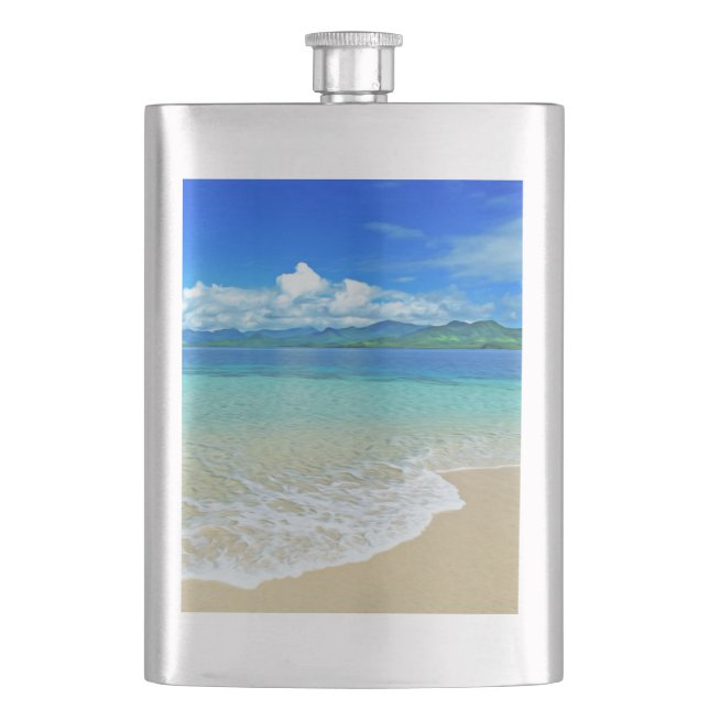 Strand und Meer Flachmann (Vorderseite)