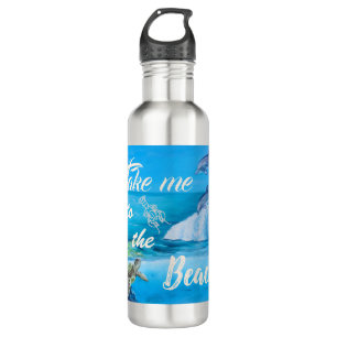 Strand- und Meeresfauna Edelstahlflasche
