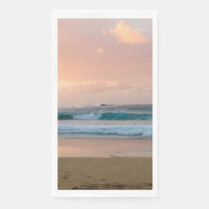 Strand und Ozean bei Sonnenuntergang Serviette