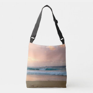 Strand und Ozean bei Sonnenuntergang  Tragetaschen Mit Langen Trägern